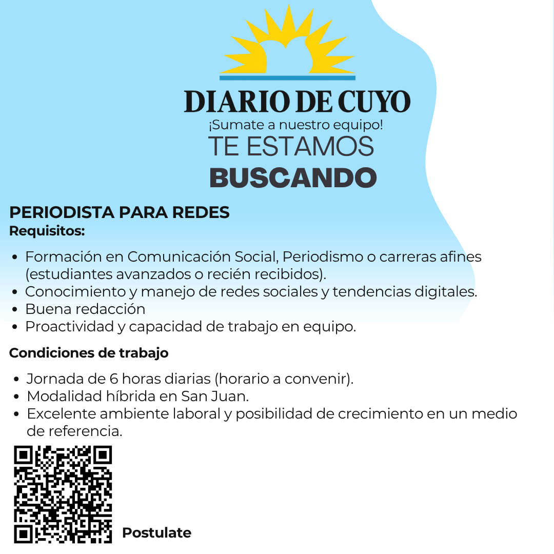 Periodista para Redes en Diario de Cuyo (San Juan)